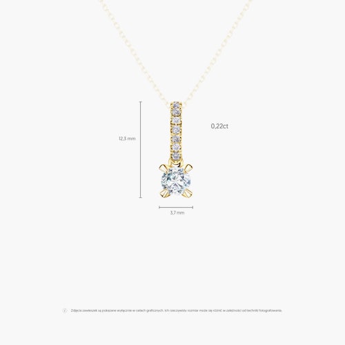 Zawieszka Share Your Love: złota, diament